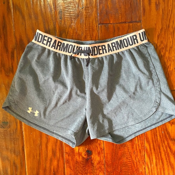 Under Armour Pants - 🎉Under Armour XS Peach and Grey Logo Tie Waist Shorts